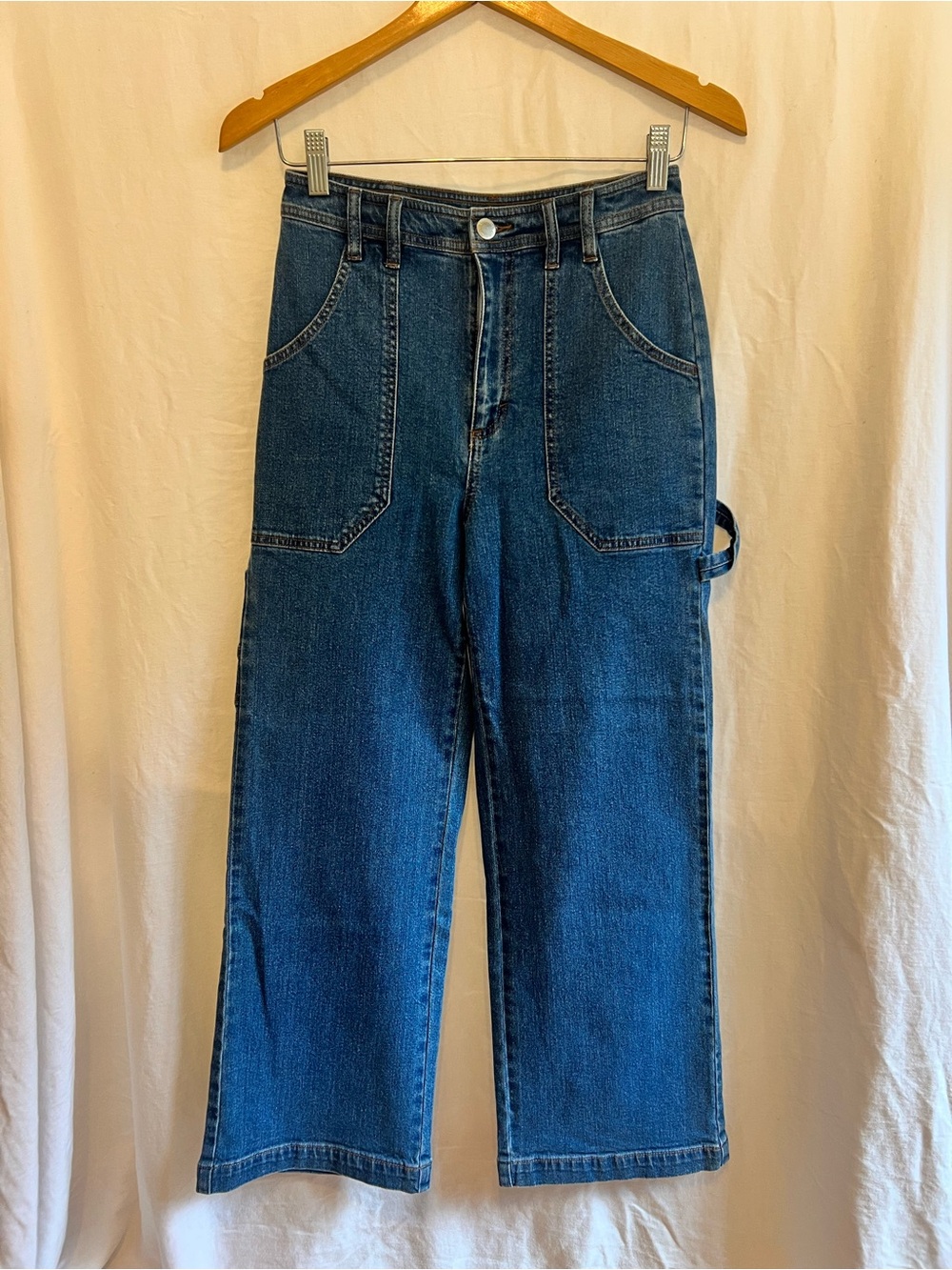 On 34th brand *Macy’s High-Rise Wide-Leg Carpenter Jeans in Classic Blue